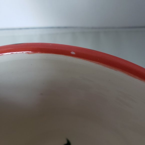 NOS Ceramic Heart Shaped Bowl "L" Signature Ivory with Pink Green Purple - Picture 8 of 13